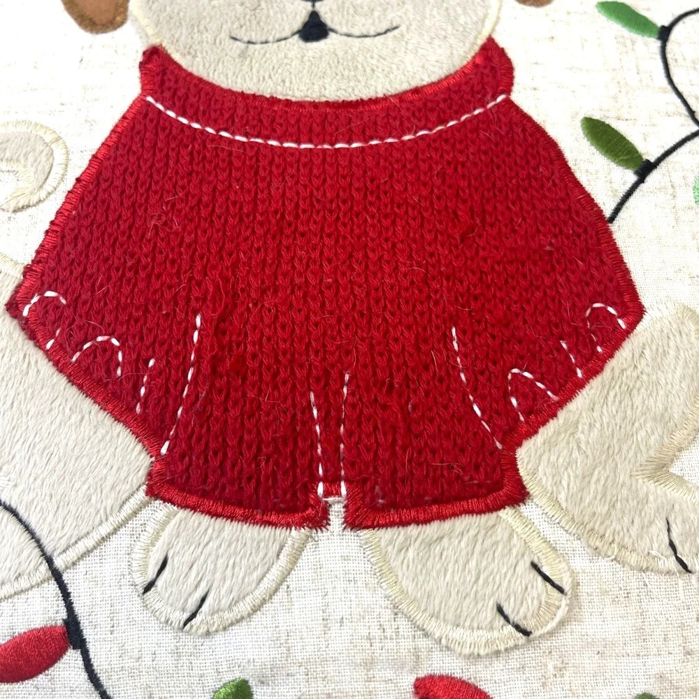 St. Nicholas Square Throw Pillow Christmas Puppy Dog‎ LED Light-Up Decor VIDEO